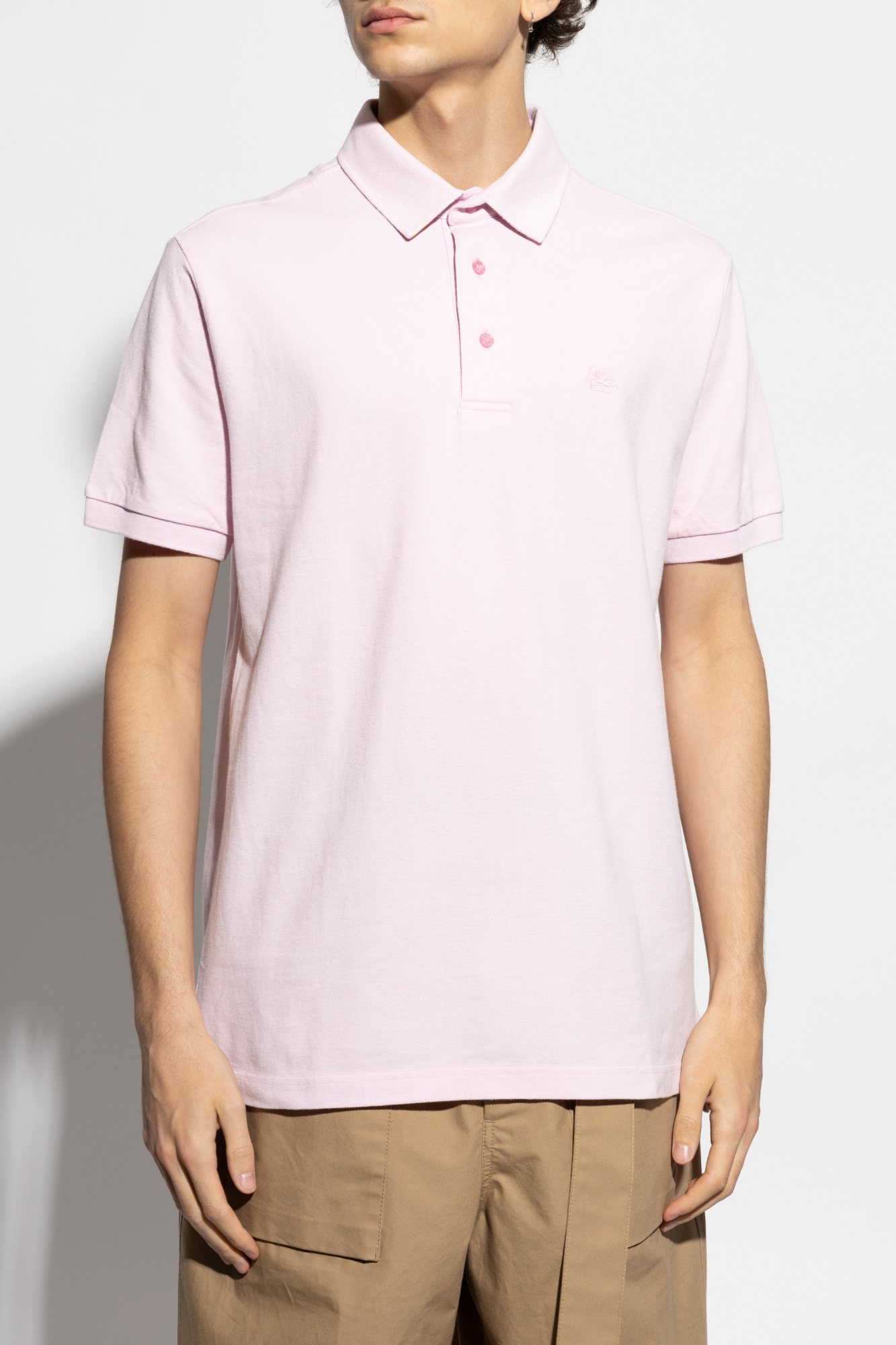Pink Polo with embroidered logo Etro - Vitkac AS